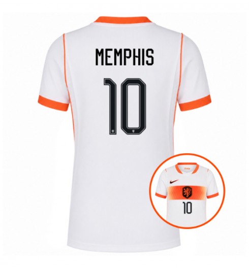 Alankomaat Memphis Depay #10 Vieraspaita Naisten MM-kisat 2026 Lyhythihainen Alankomaat Memphis Depay #10 Vieraspaita Naisten MM-kisat 2026 Lyhythihainen